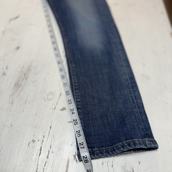Pilcro & the Letterpress Jeans 28 Women Straight Leg Low Rise Zip Fly Blue Denim - Picture 8 of 10